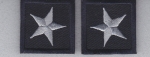 1 Star SILVER ON MIDNIGHT NAVY Collar Patches
